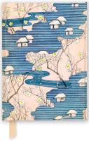 Japanese Woodblock: Cottages with Rivers & Cherry Blossoms (Foiled Journal)