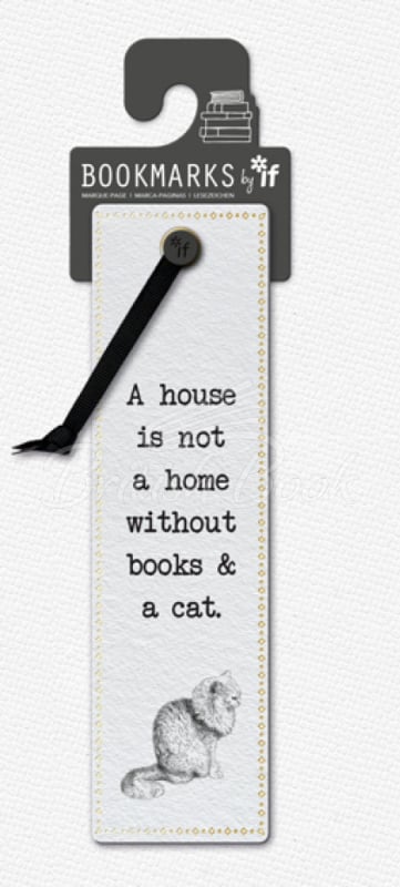 Закладка Literary Bookmarks: Books & a Cat изображение