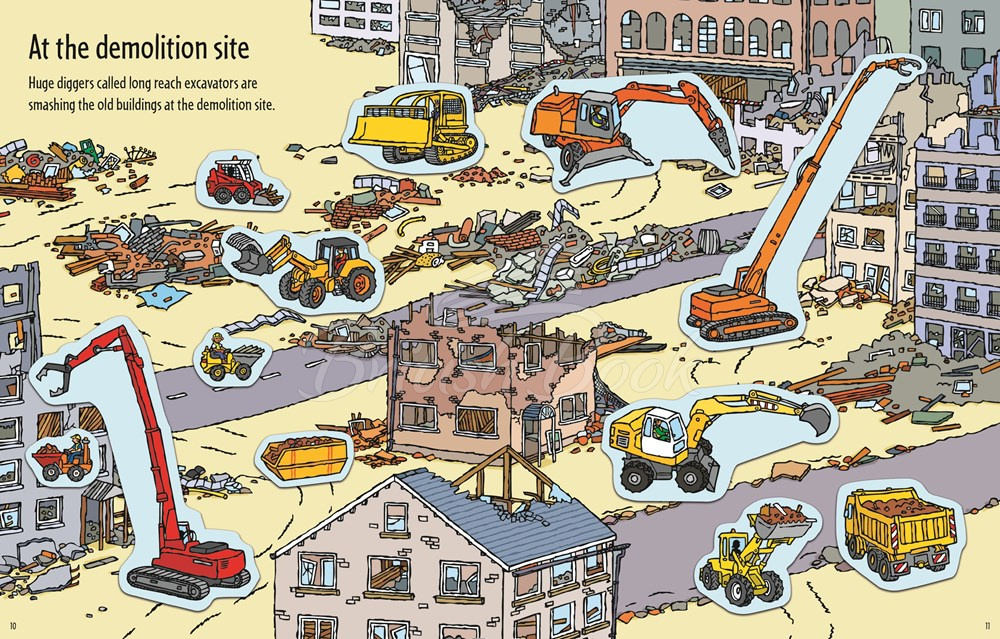 Книга First Sticker Book: Diggers изображение 2