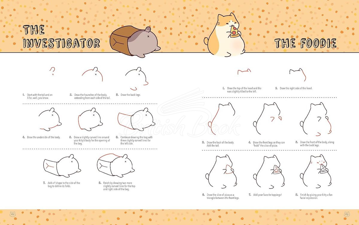 Книга Mini Kawaii Kitties: Learn How to Draw 75 Cats in All Their Glory изображение 3