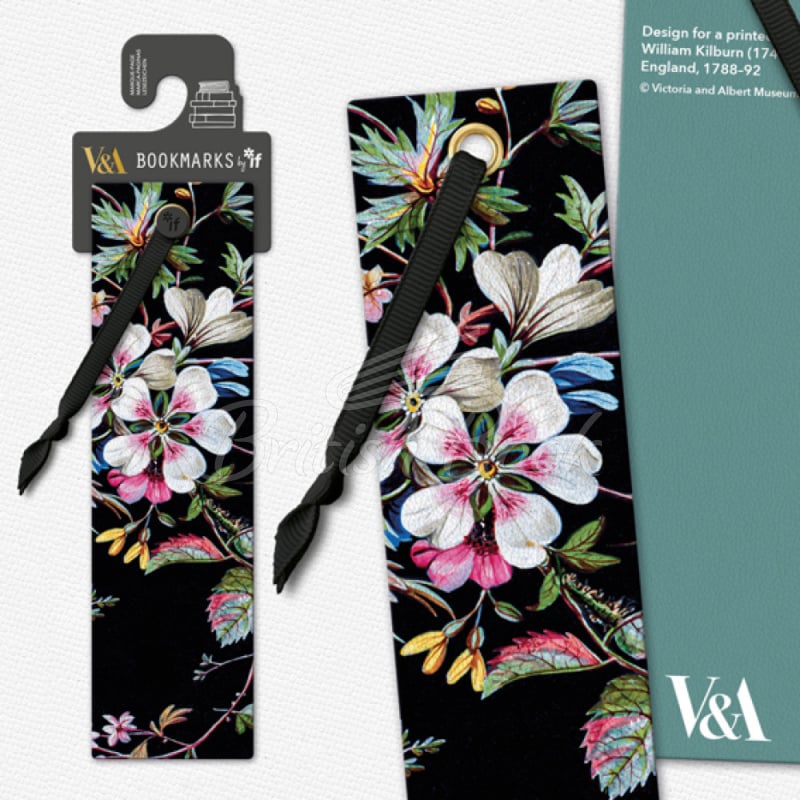 Закладка V&A Bookmarks: Black Floral зображення 1