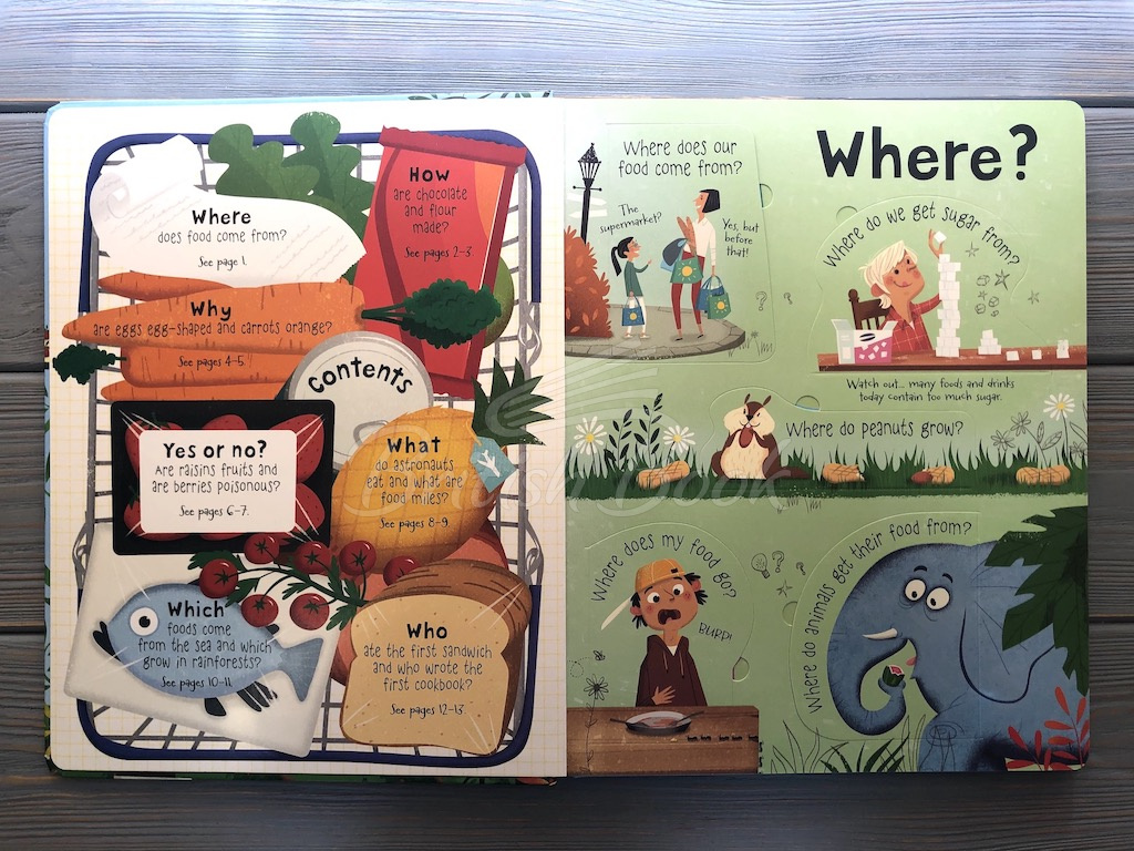 Книга Lift-the-Flap Questions and Answers about Food зображення 3