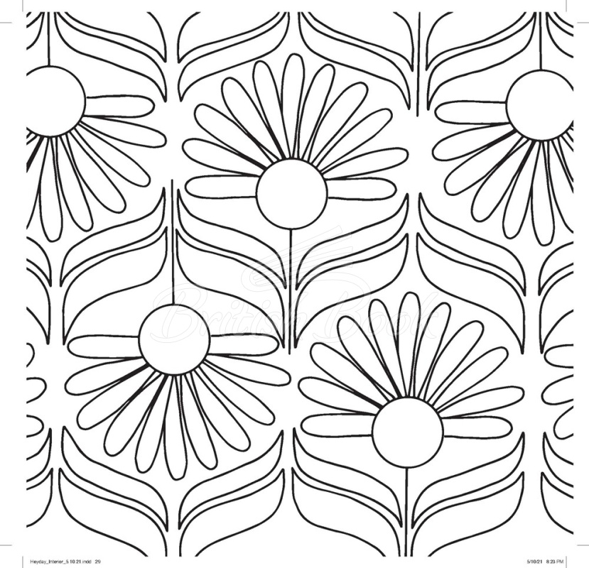 Книга Heyday: A Retro Flower Design Coloring Book изображение 2