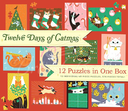 Пазл Twelve Days of Catmas: 12 Puzzles in One Box изображение
