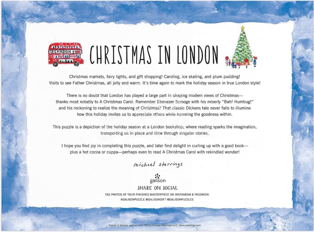 Пазл Michael Storrings Christmas in London 1000 Piece Puzzle изображение 2