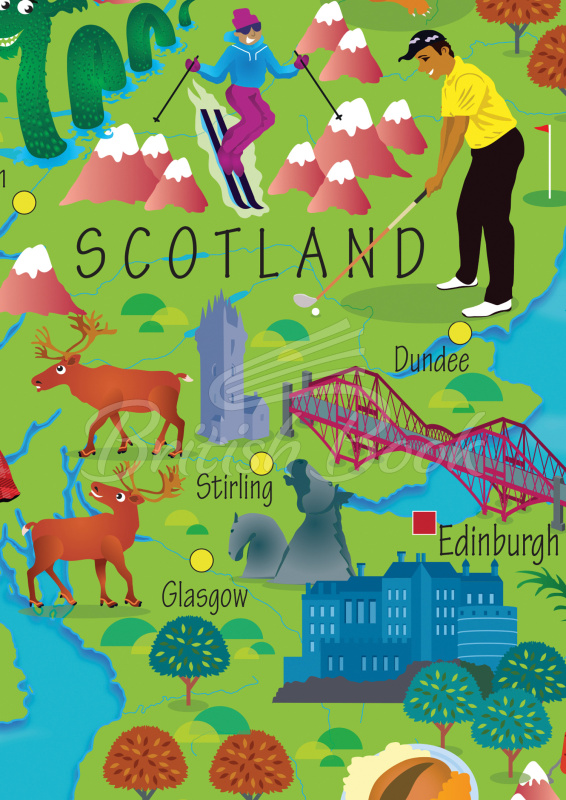 Карта Collins Children's Wall Map of the United Kingdom and Ireland зображення 3