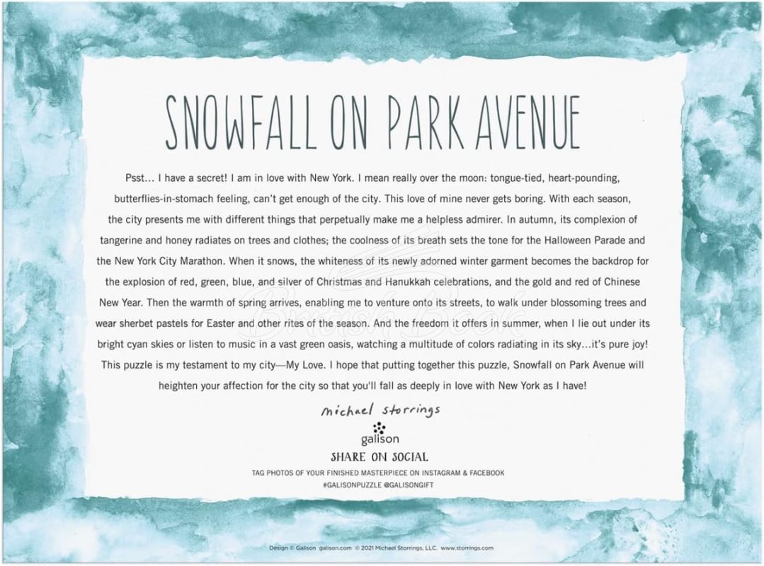 Пазл Michael Storrings Snowfall on Park Avenue 1000 Piece Puzzle изображение 2