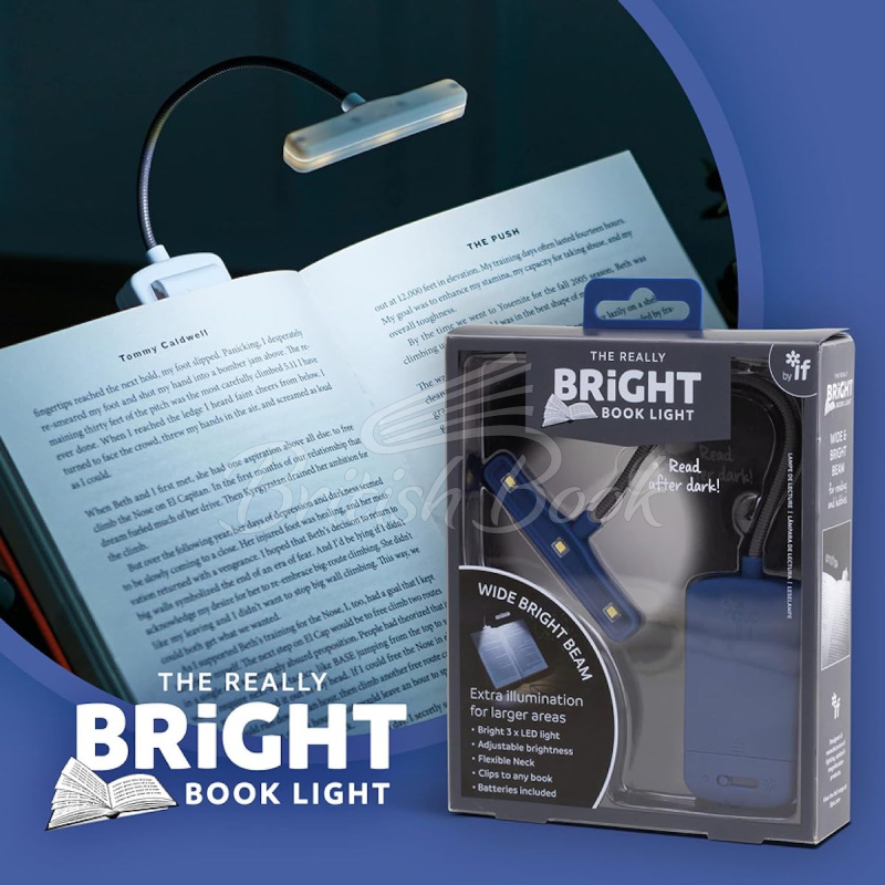 Фонарик для книг The Really Bright Book Light Blue изображение 1