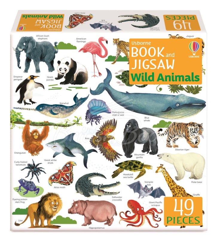 Пазл Usborne Book and Jigsaw: Wild Animals изображение