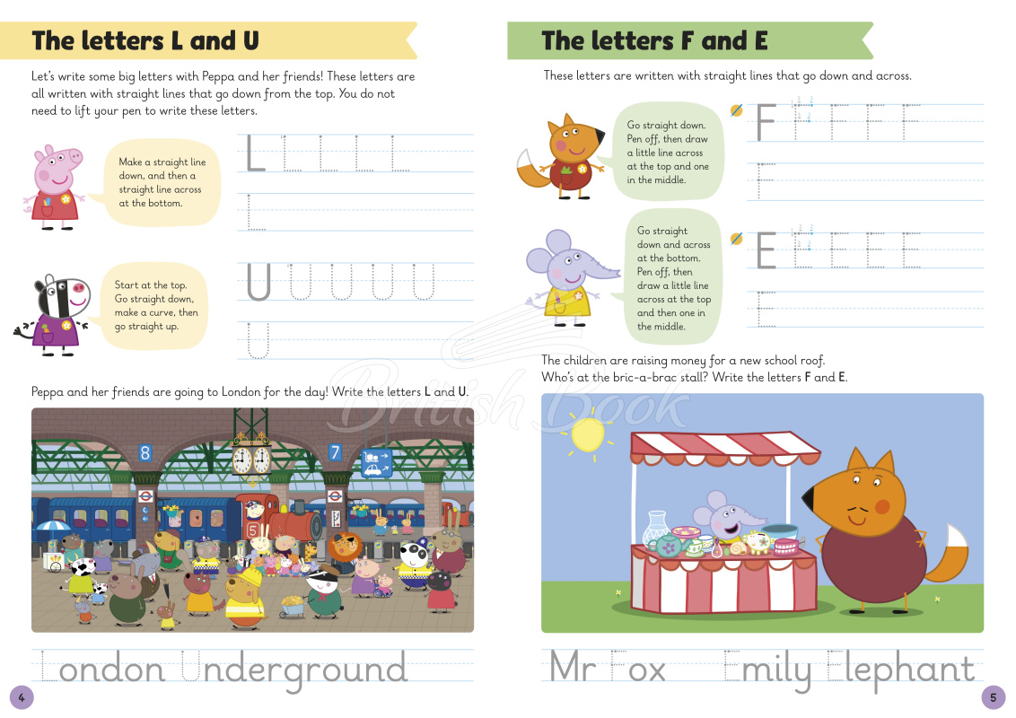 Книга Learn with Peppa: Writing Big Letters (A Wipe-Clean Handwriting Book) изображение 1