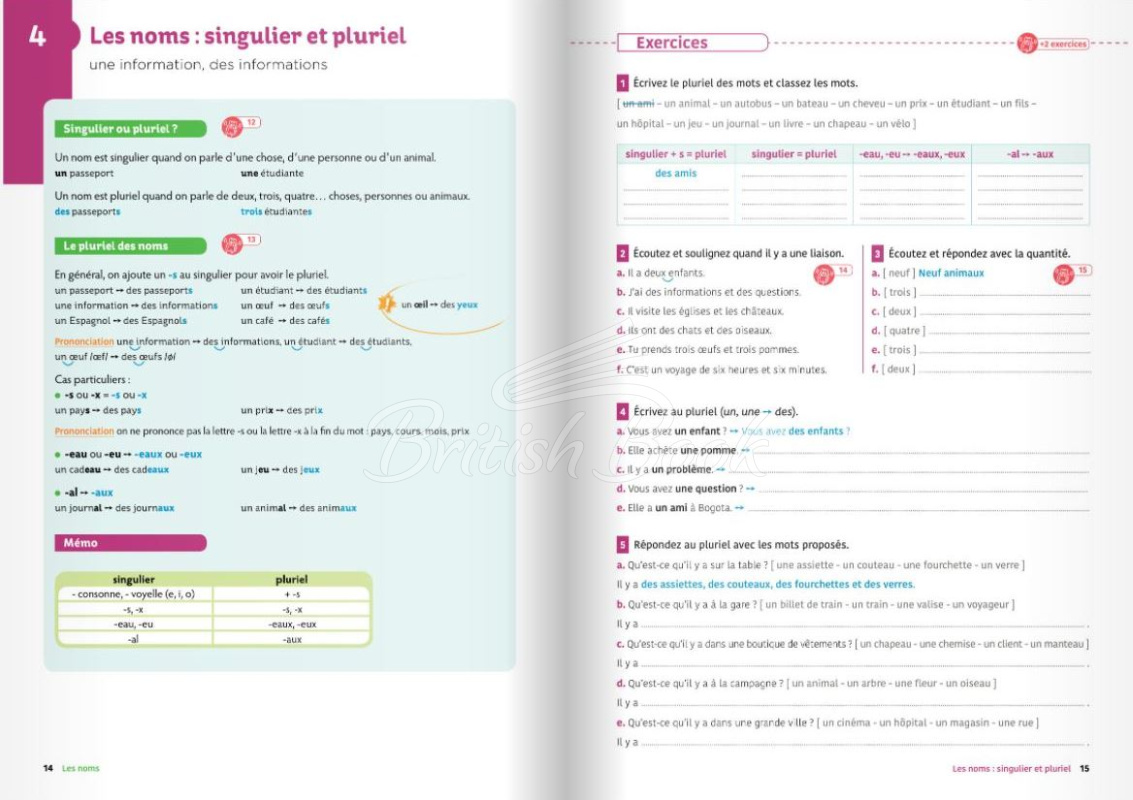 Учебник Exercices de Grammaire et conjugaison A1 изображение 5