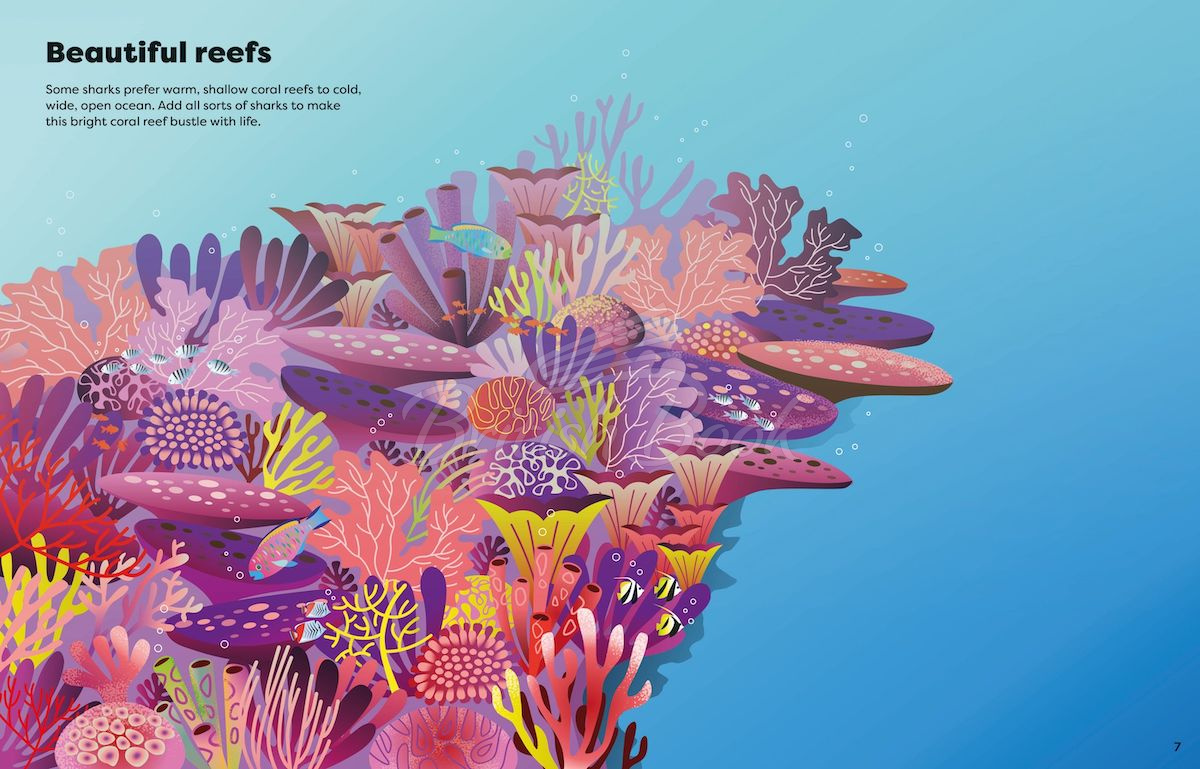 Книга Big Sticker Book of Sharks зображення 1