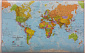 The World Political Wall Map with metallic strips