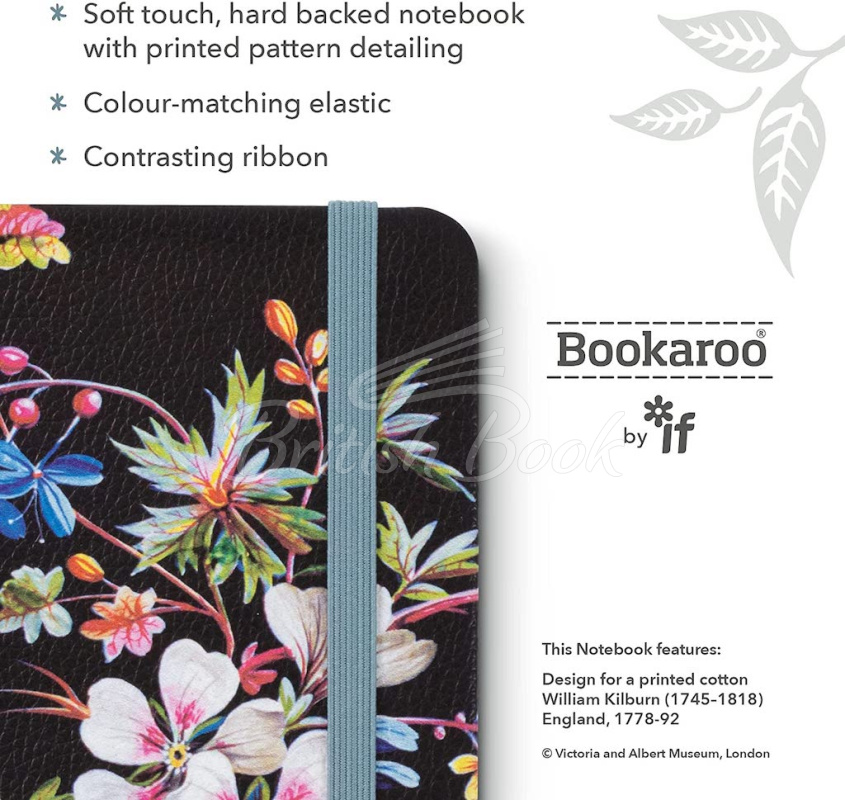 Блокнот V&A Bookaroo Journal A6 Kilburn Black Floral зображення 1