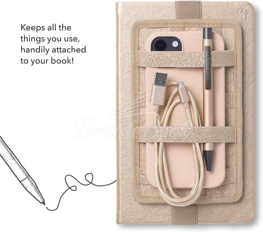 Тримач для ручки Bookaroo Notebook Tidy Gold зображення 1
