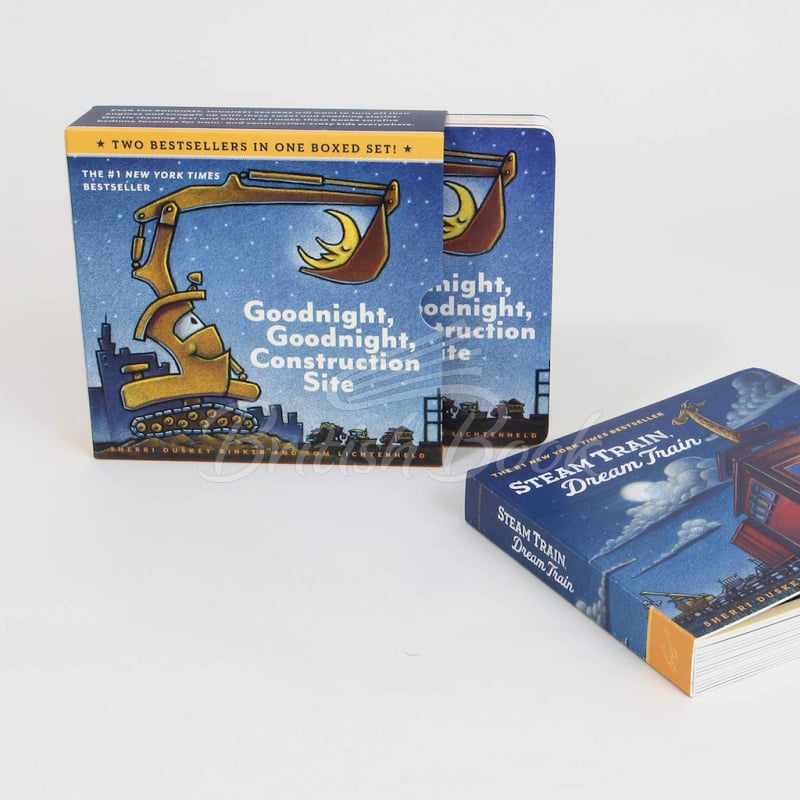 Набор книг Goodnight, Goodnight, Construction Site and Steam Train, Dream Train Board Books Boxed Set изображение 2
