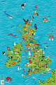 Collins Children's Wall Map of the United Kingdom and Ireland