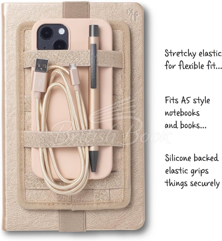 Тримач для ручки Bookaroo Notebook Tidy Gold зображення 2