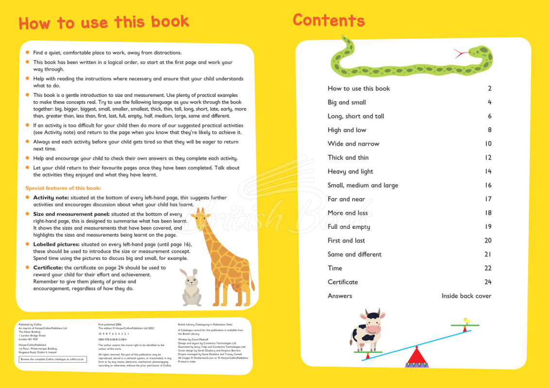 Книга Collins Easy Learning Preschool: Size and Measurement (Ages 3-5) зображення 1