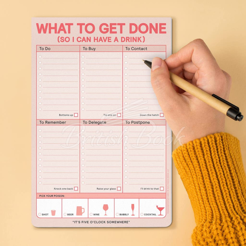 Бумага для заметок What to Get Done (So I Can Have a Drink) Pad (Pastel Version) изображение 3