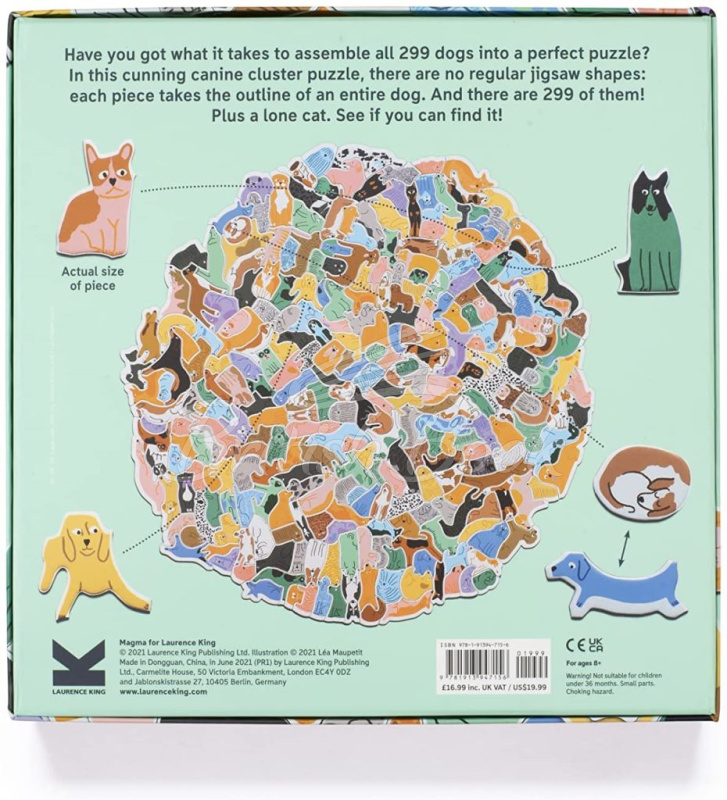 Пазл 299 Dogs (and a cat): A Canine Cluster Puzzle изображение 6