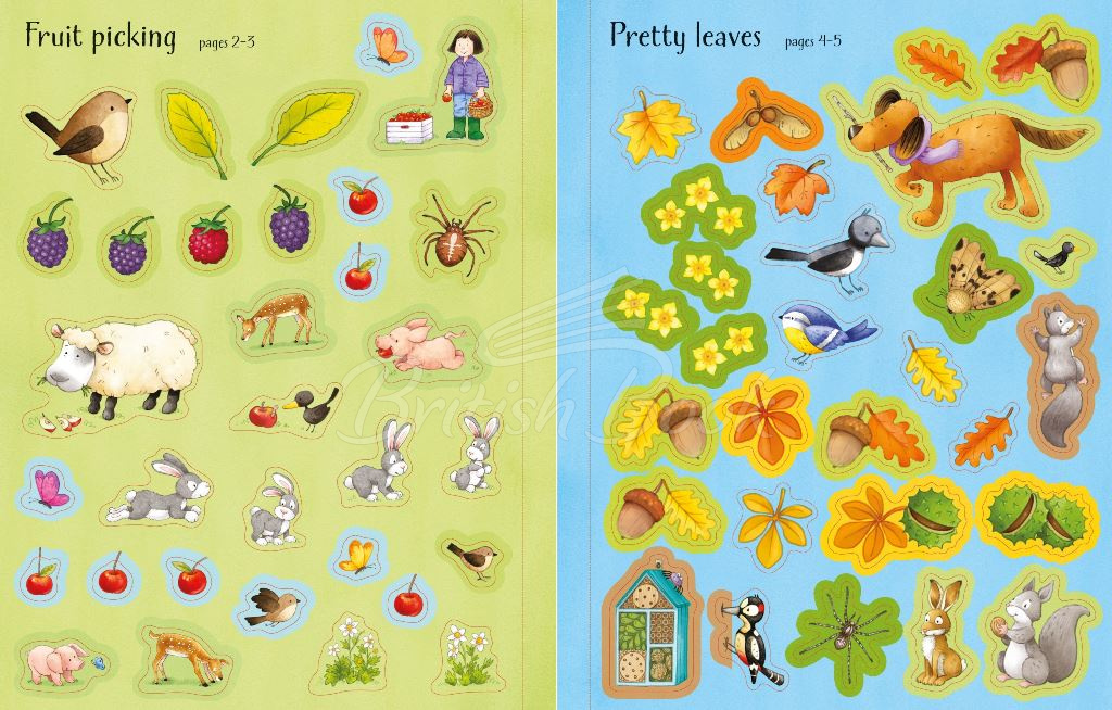 Книга Usborne Farmyard Tales: Poppy and Sam's Autumn Sticker Book изображение 1