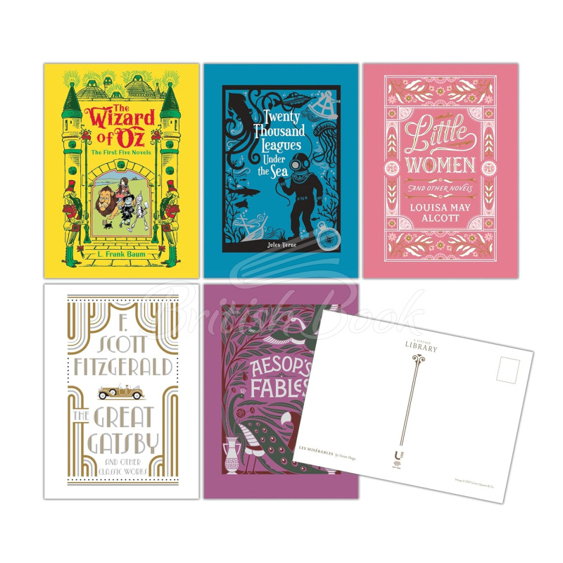 Набір A Vintage Library: 50 Classic Book Cover Postcards зображення 1