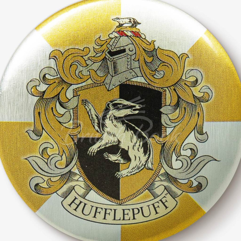 Значок Hogwarts: Hufflepuff House Crest Button Badge изображение 1