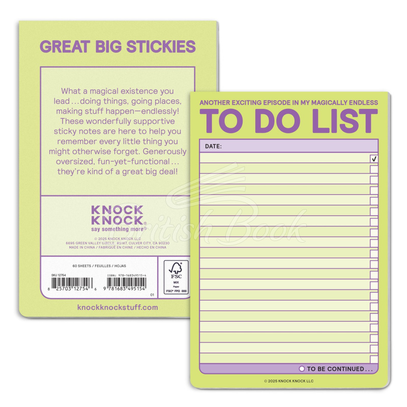 Клейкая бумага для заметок Knock Knock Endless To Do List Great Big Stickies изображение 1