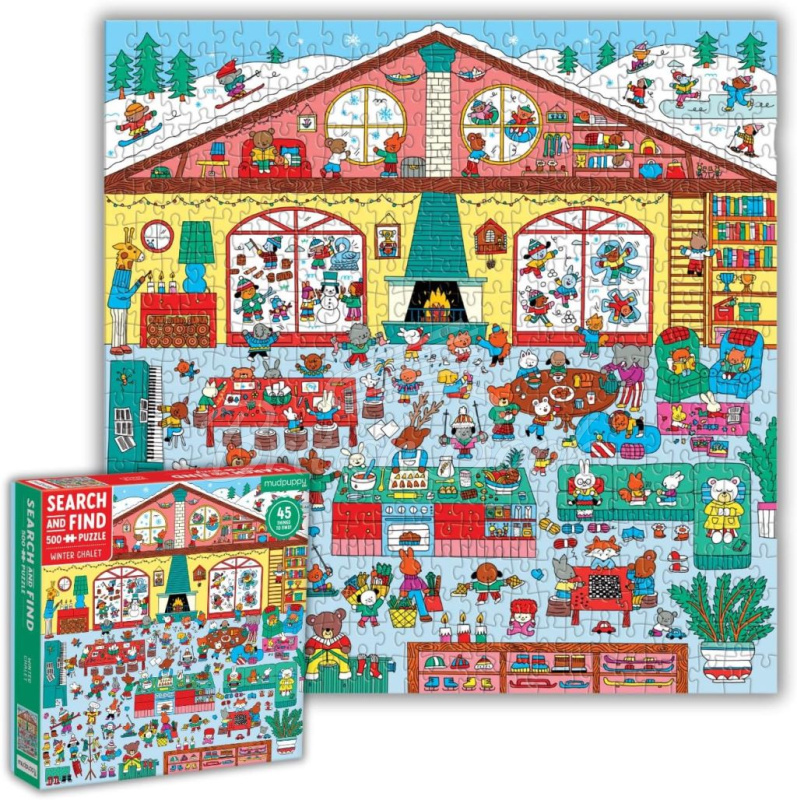 Пазл Winter Chalet Search and Find Puzzle изображение 1