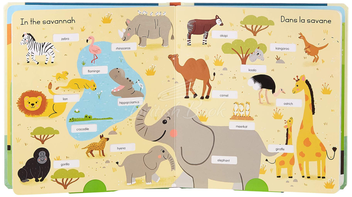 Книга My 100 First French Words: Animals Pull-the-Tab Book зображення 2