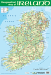 Geographical Map of Ireland Poster