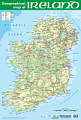 Geographical Map of Ireland Poster