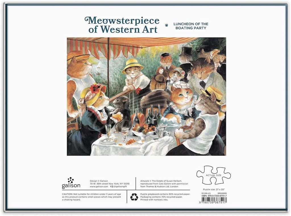 Пазл Meowsterpiece of Western Art: Luncheon of the Boating Party 1000 Piece Puzzle изображение 2
