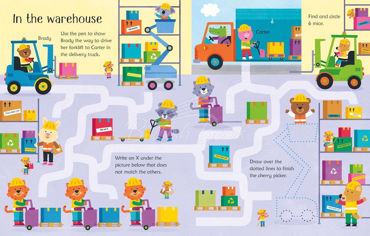 Книга Wipe-Clean Trucks and Diggers Activities изображение 1