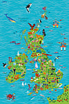 Collins Children's Wall Map of the United Kingdom and Ireland