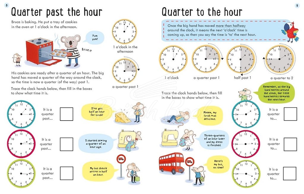 Книга Usborne Workbooks: Telling the Time (Age 7 to 8) изображение 1