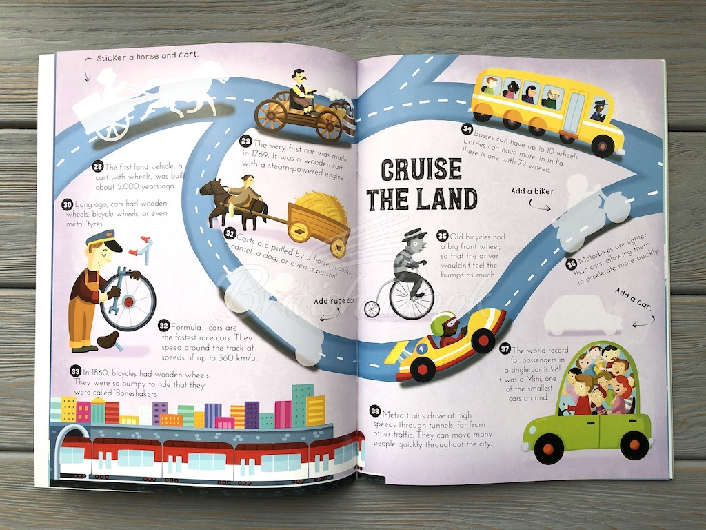 Книга Sticker and Learn: 100 Top-Notch Transport Facts изображение 8