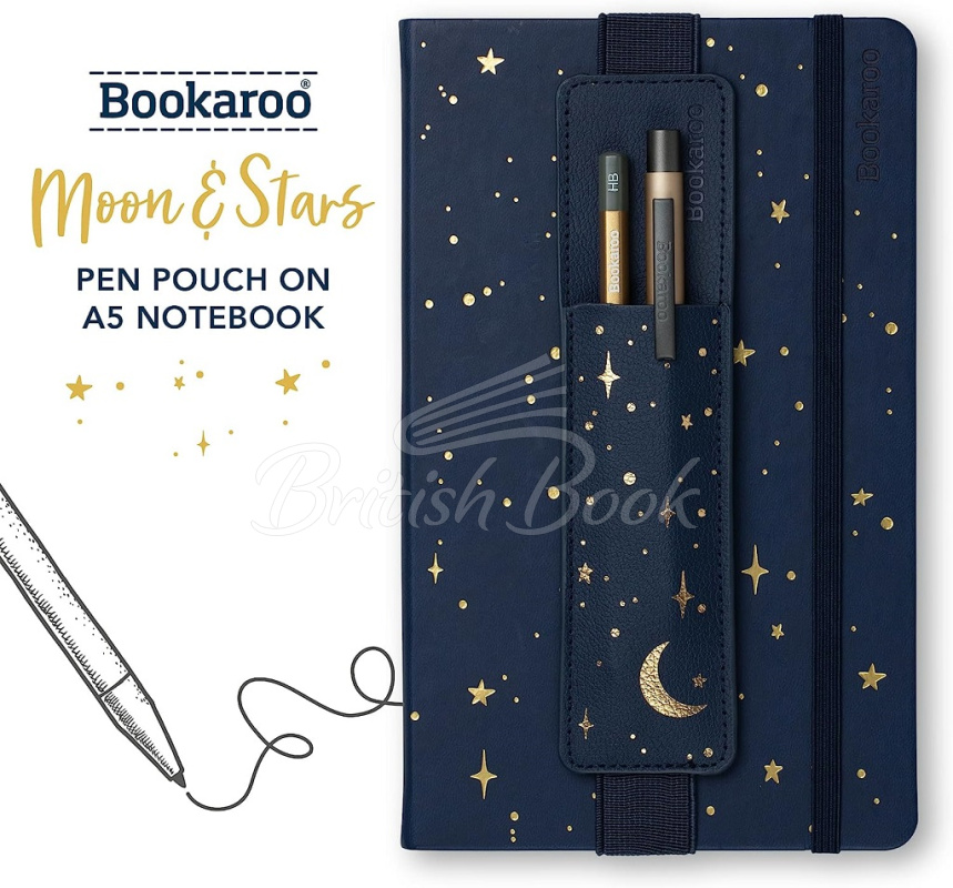 Тримач для ручки Bookaroo Pen Pouch Moon & Stars зображення 1