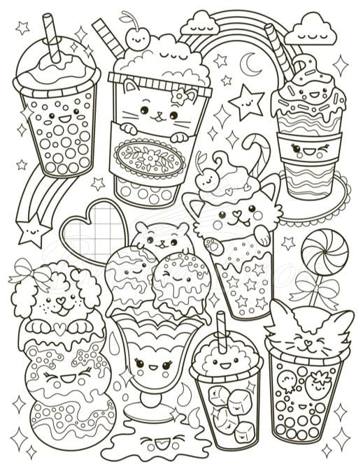 Книга Cafe Cuties Colouring Book изображение 3