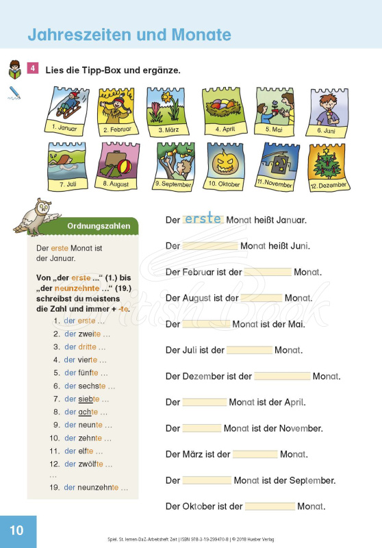Книга Spielerisch Deutsch lernen DaZ-Arbeitsheft Zeit: Monate, Jahreszeiten, Uhrzeit зображення 6