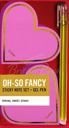 Клейкая бумага для заметок Hearts Sticky Sets with Gel Pen изображение
