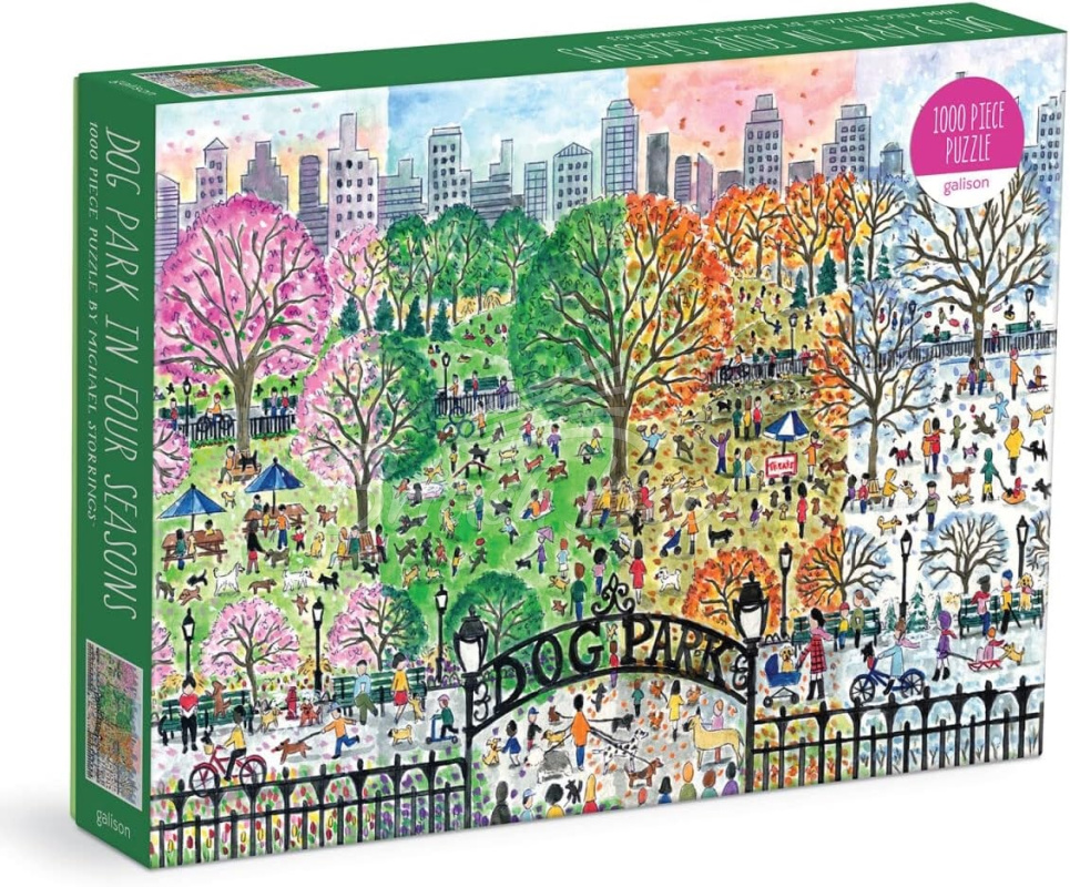Пазл Michael Storrings Dog Park in Four Seasons 1000 Piece Puzzle изображение 1