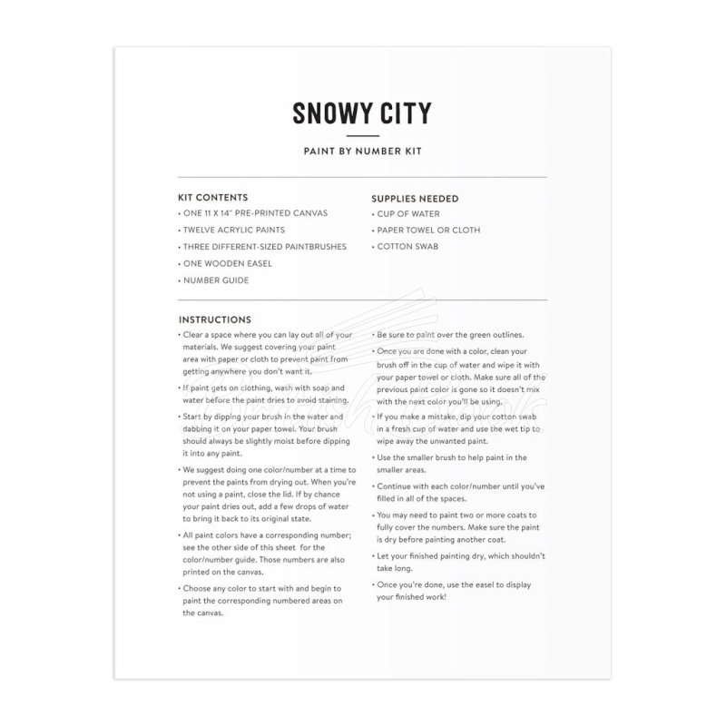 Набор для творчества Snowy City Paint by Number Kit изображение 3