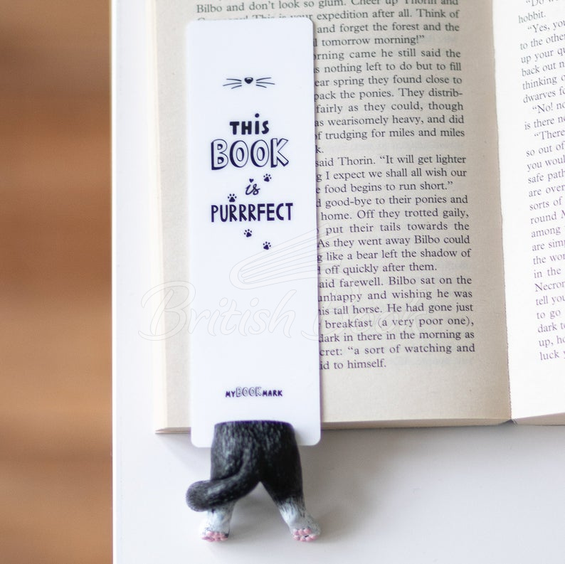 Закладка Black and White Cat Bookmark изображение 3