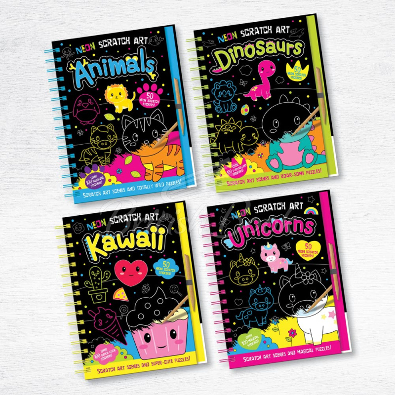 Книга Neon Scratch Art: Kawaii изображение 4