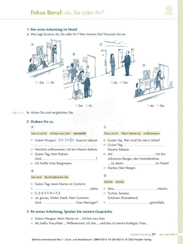Учебник и рабочая тетрадь Schritte international Neu 1 Kurs- und Arbeitsbuch mit Audios online изображение 23