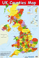 UK Counties Map Poster