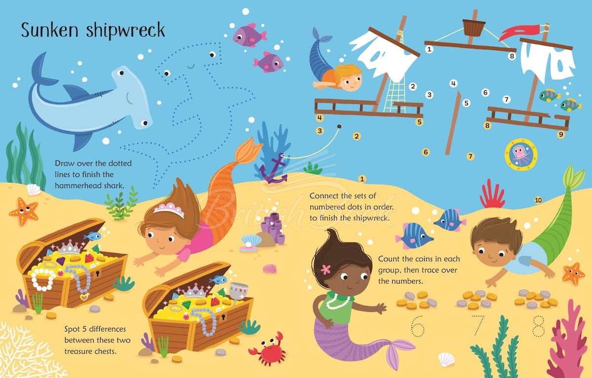 Книга Wipe-Clean Mermaid Activities изображение 4