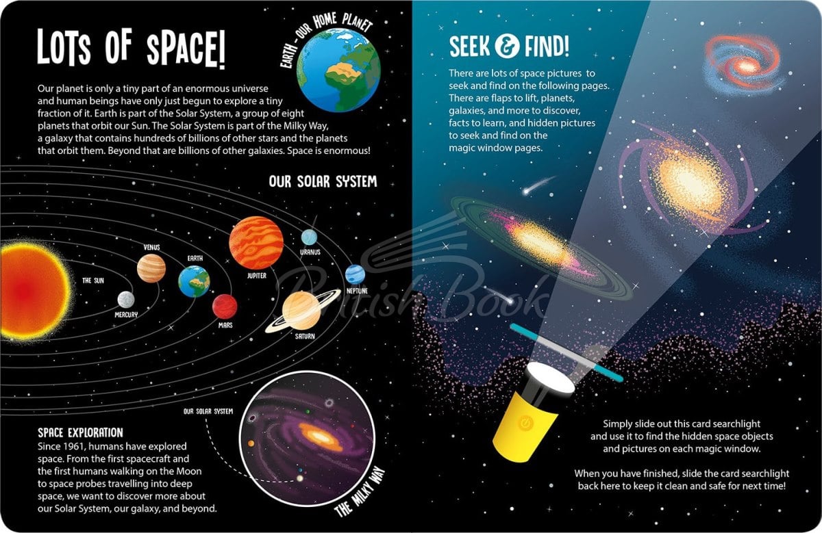 Книга Seek and Find Searchlight: Space зображення 1